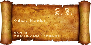Rehus Nándor névjegykártya